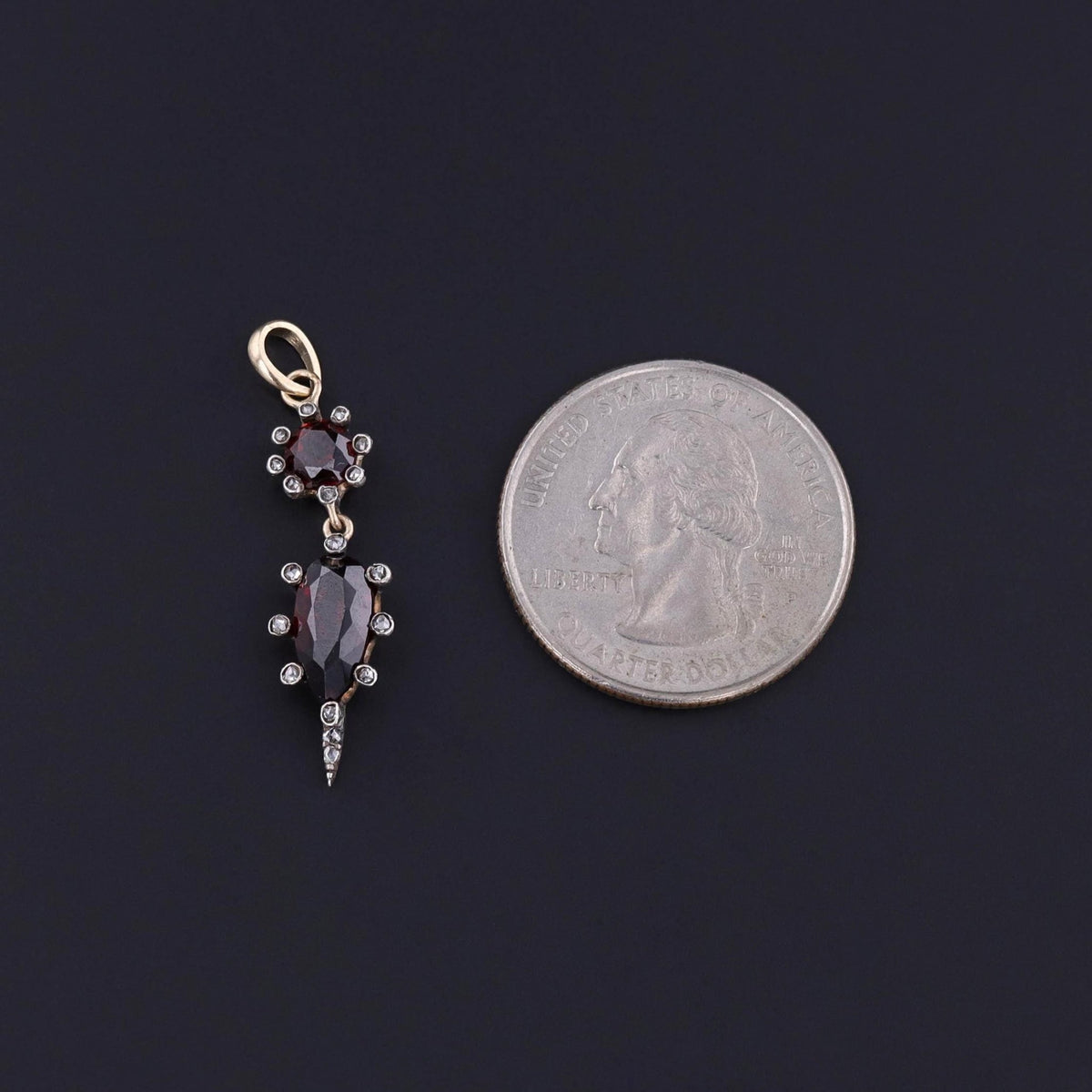 Antique Garnet and Diamond Pendant - Trademark Antiques