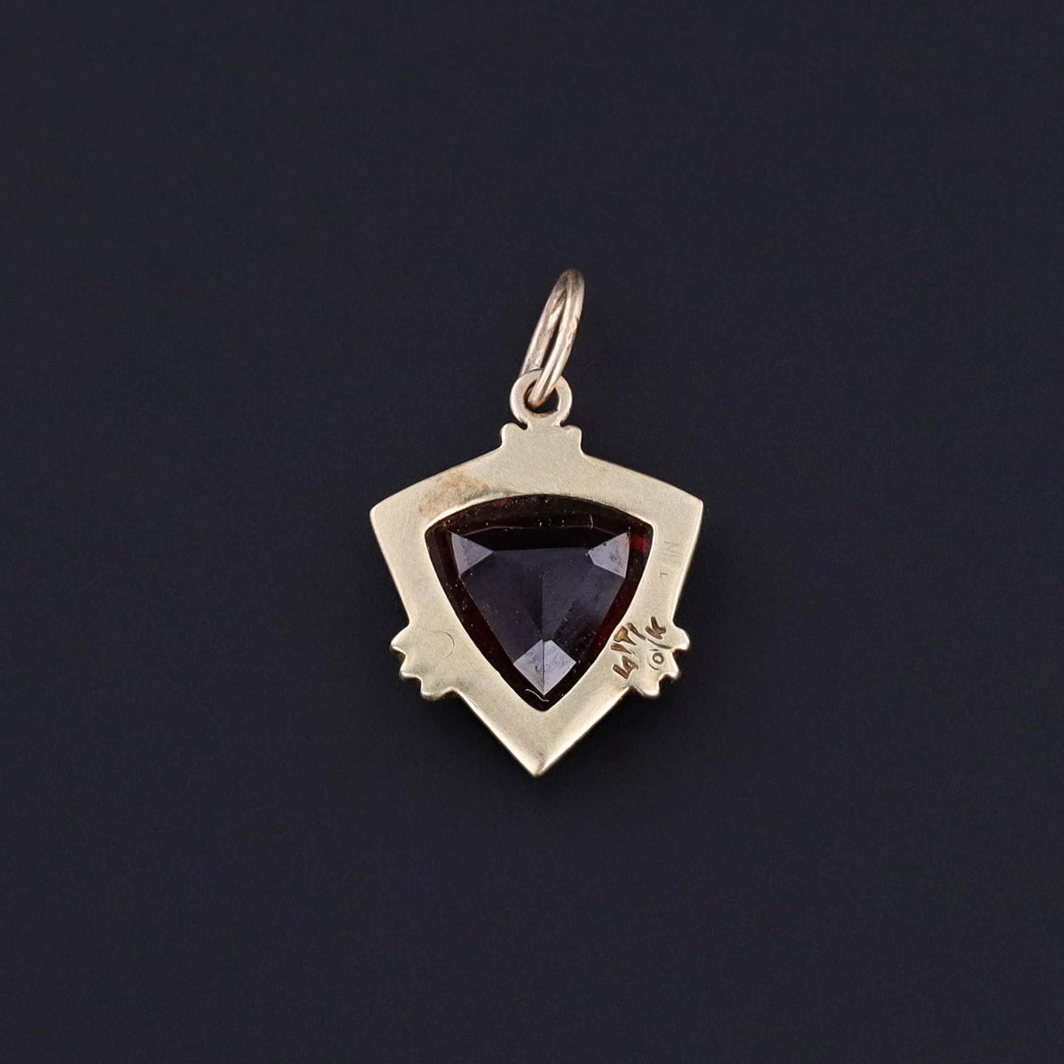 Antique Garnet and Enamel Charm of 14k Gold - Trademark Antiques