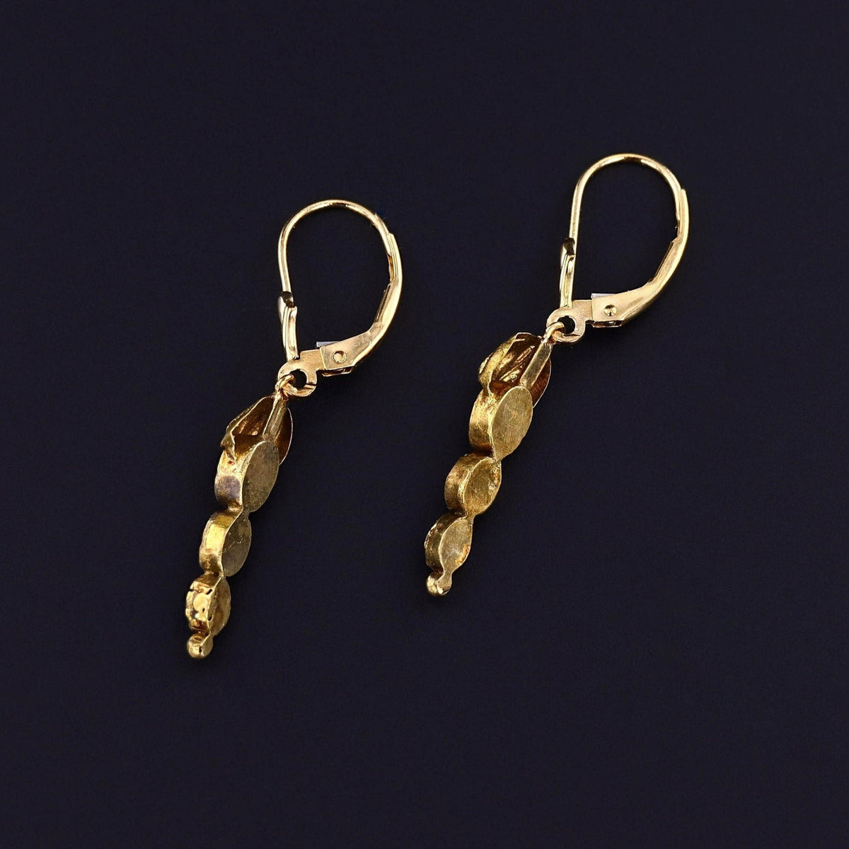 Antique Garnet and Rock Crystal Conversion Earrings of 14k Gold - Trademark Antiques