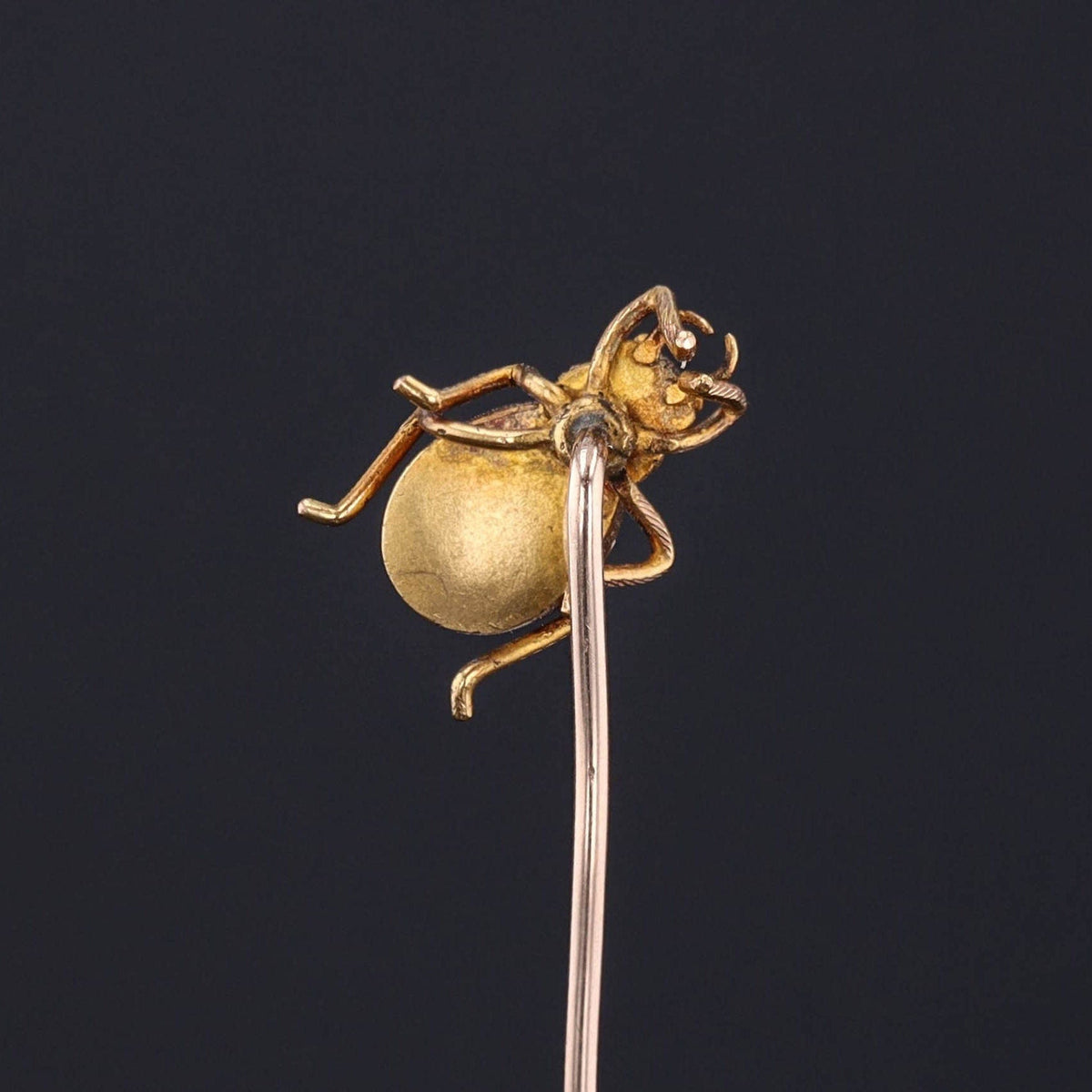 Antique Garnet Beetle Stickpin of 10k Gold - Trademark Antiques
