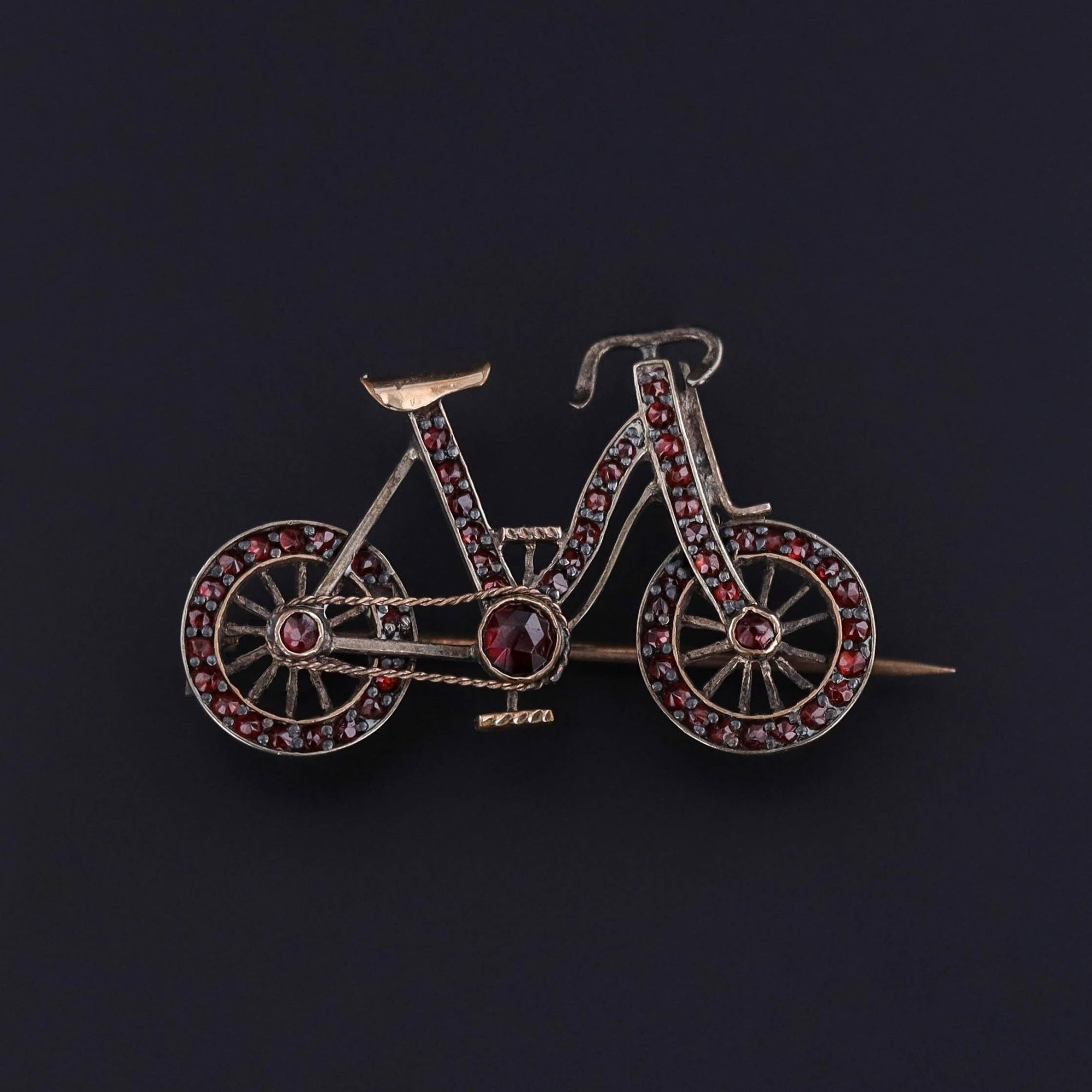 Antique Garnet Bicycle Brooch - Trademark Antiques
