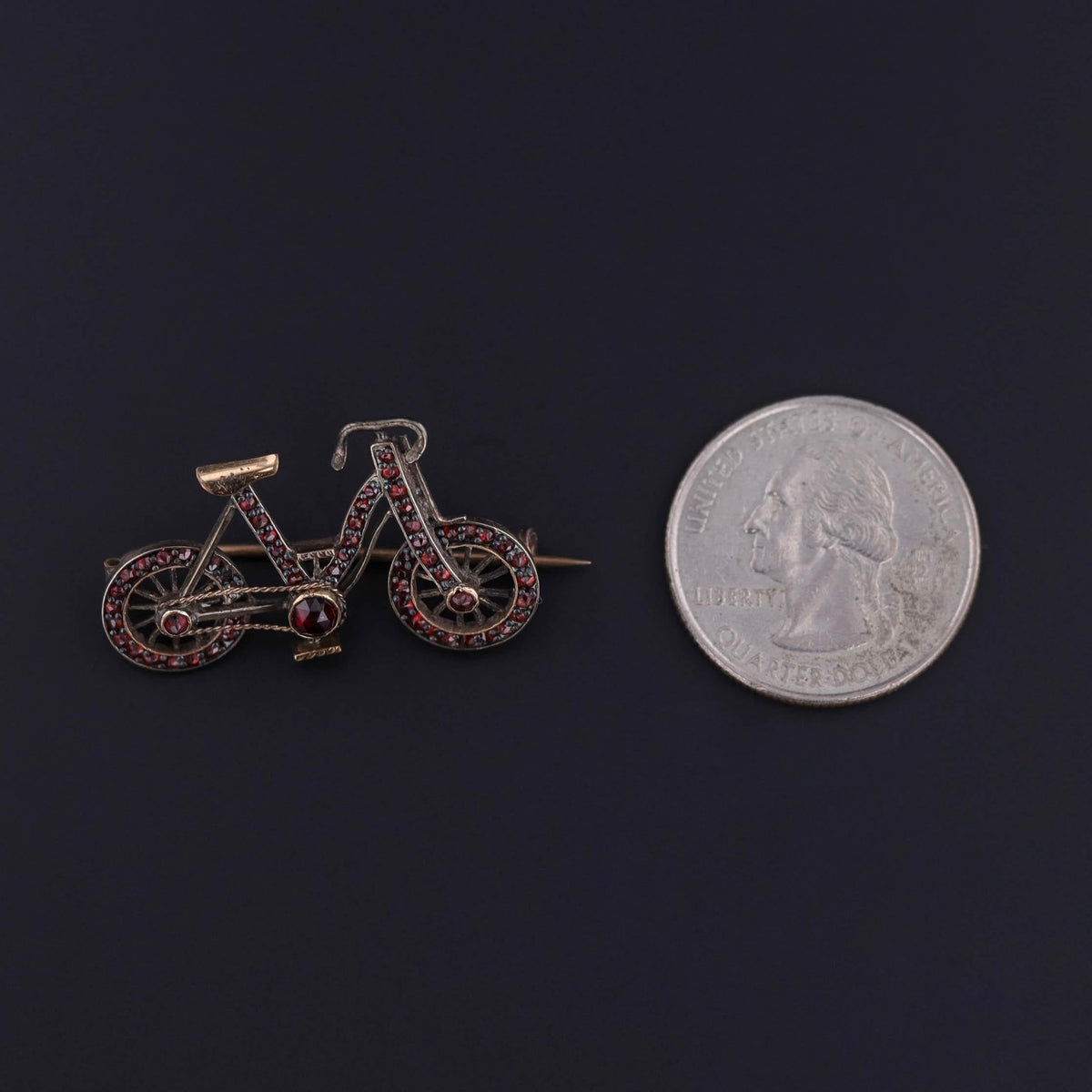 Antique Garnet Bicycle Brooch - Trademark Antiques