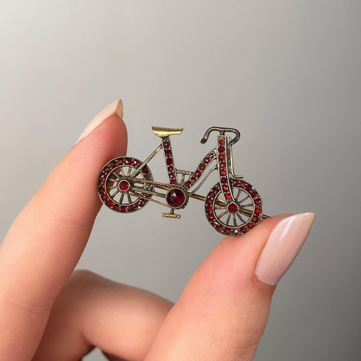 Antique Garnet Bicycle Brooch - Trademark Antiques