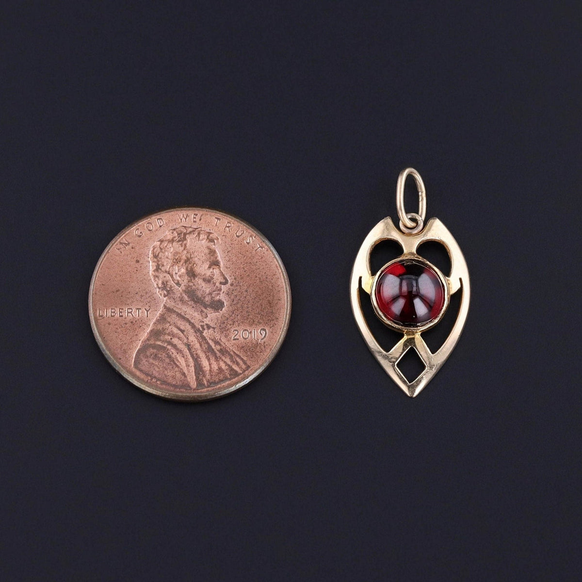 Antique Garnet Charm of 14k Gold - Trademark Antiques