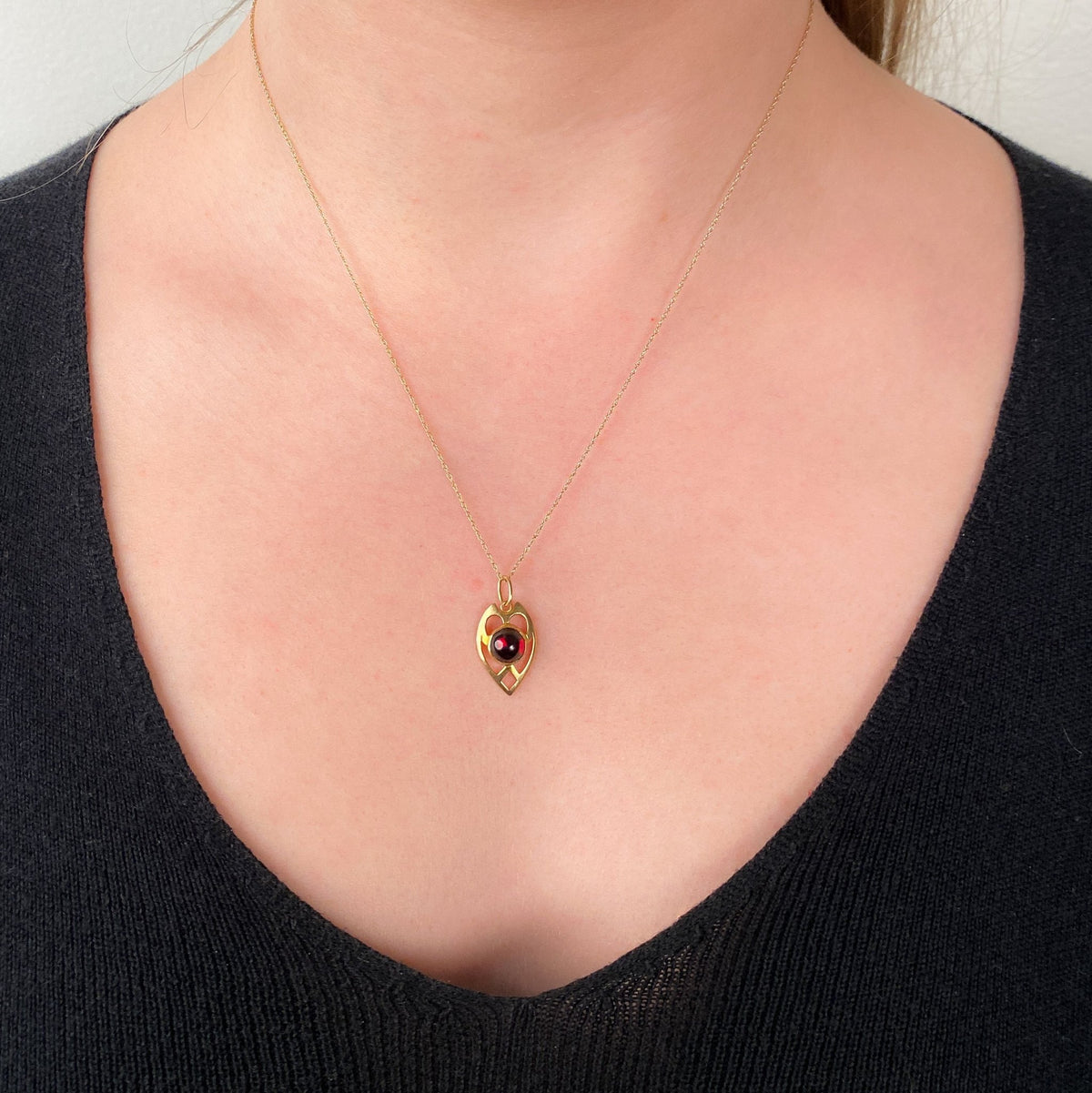 Antique Garnet Charm of 14k Gold - Trademark Antiques