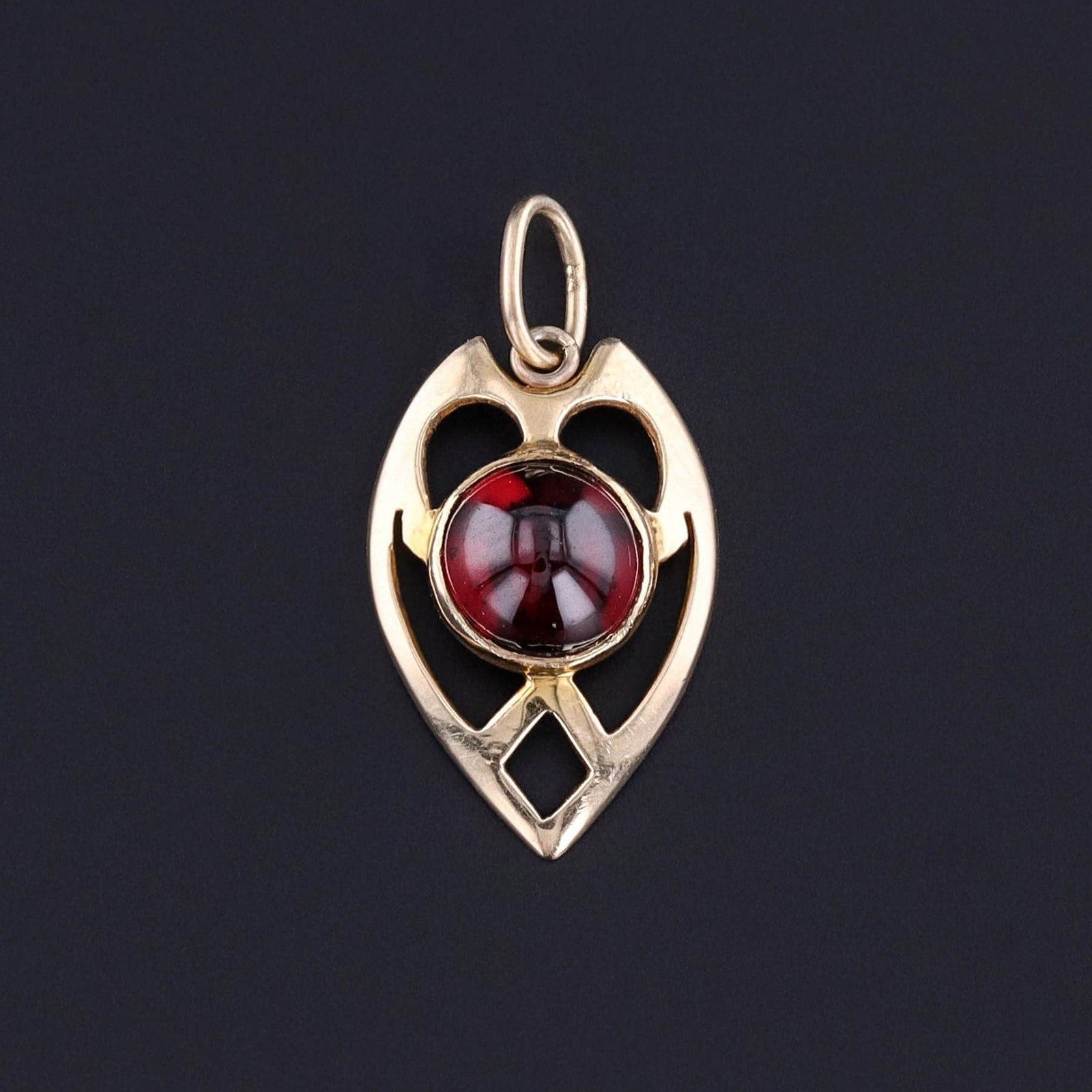 Antique Garnet Charm of 14k Gold - Trademark Antiques