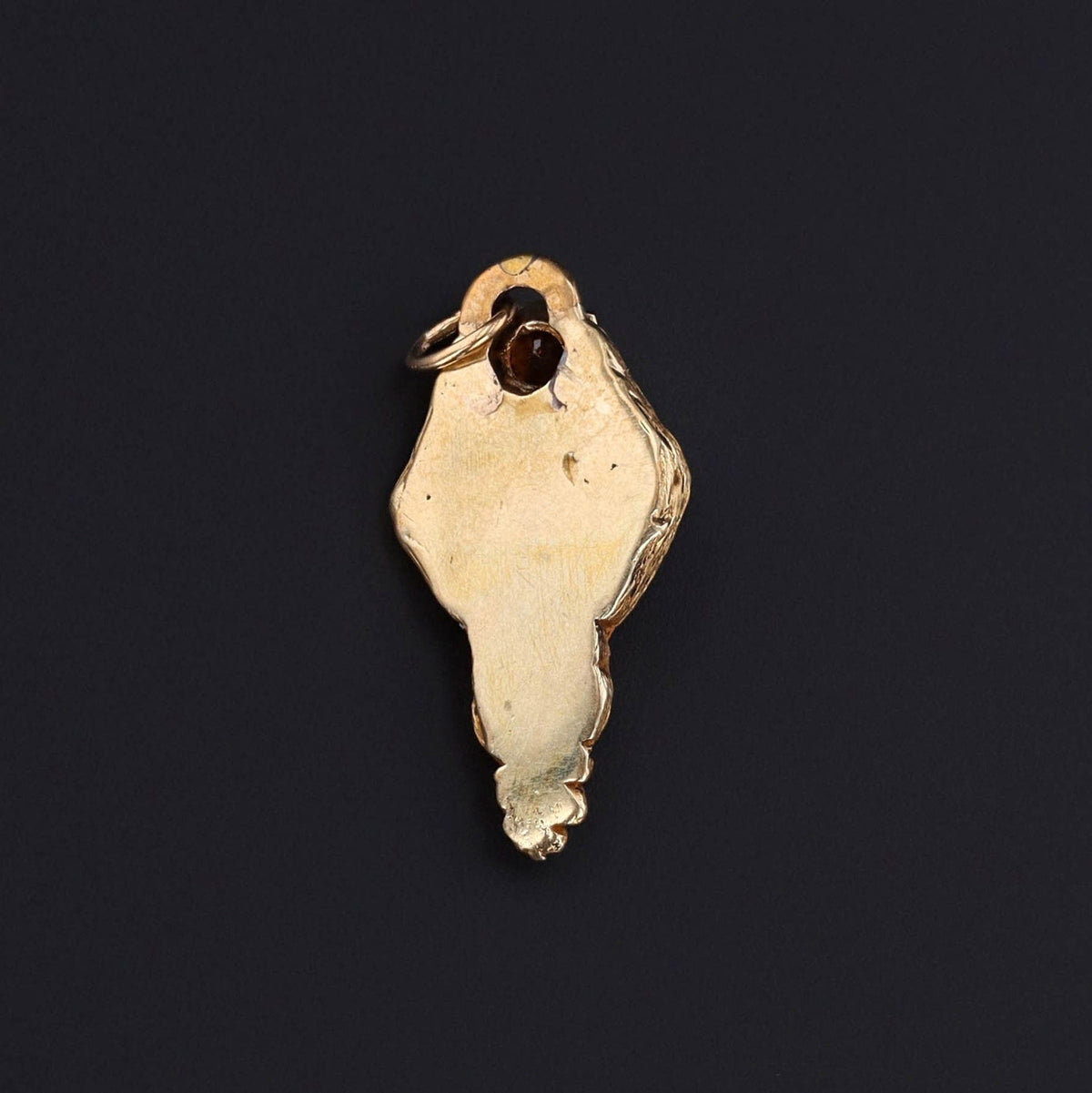 Antique Garnet Green Man Charm of 14k Gold - Trademark Antiques