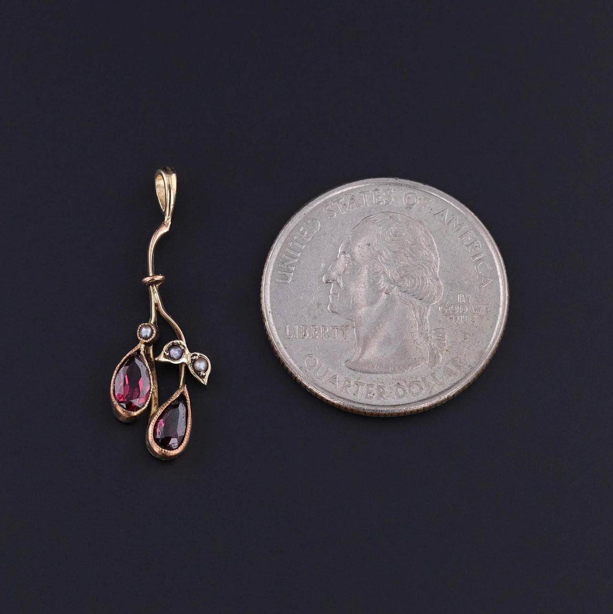 Antique Garnet Pendant 14k Gold - Trademark Antiques