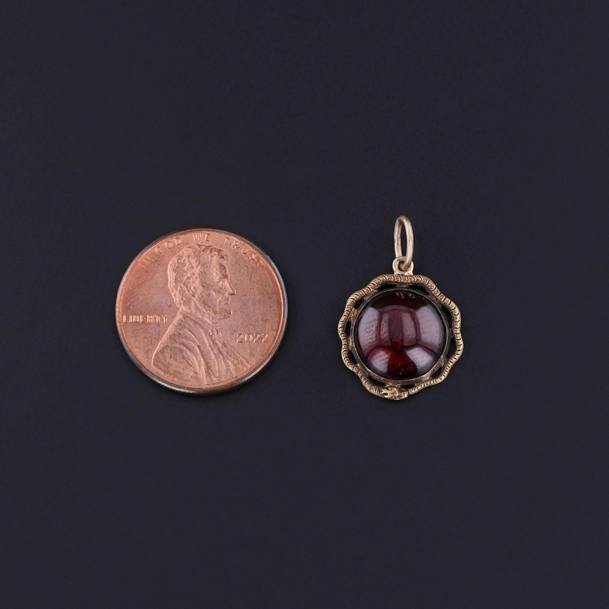Antique Garnet Snake Charm of 18k Gold - Trademark Antiques