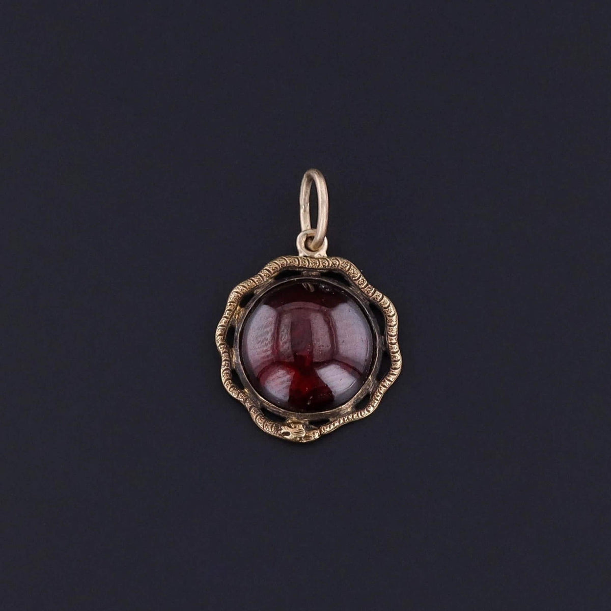 Antique Garnet Snake Charm of 18k Gold - Trademark Antiques