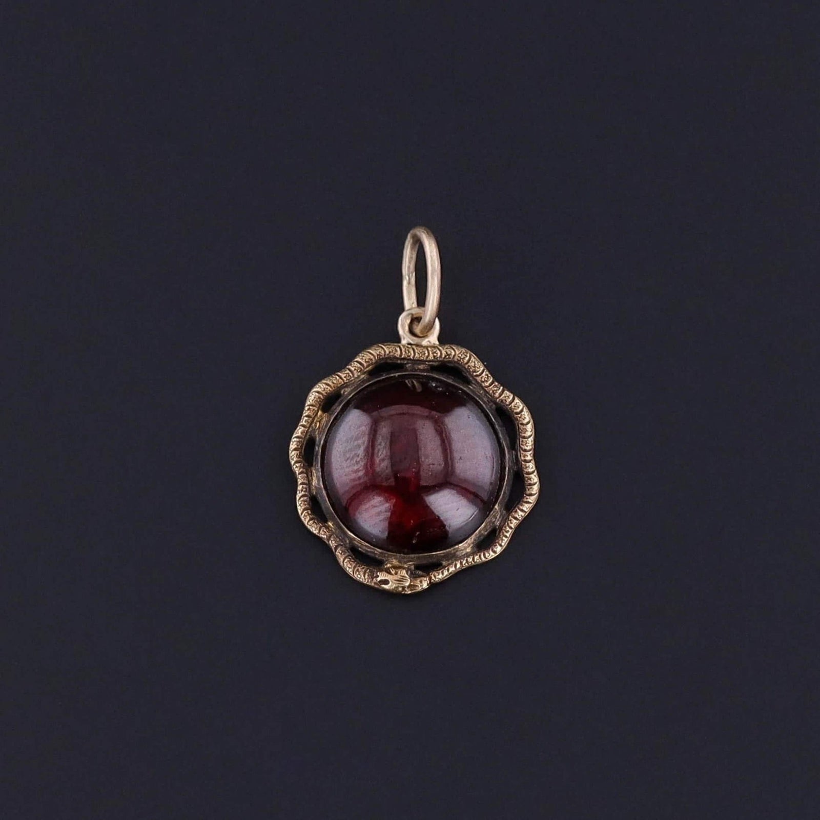 Antique Garnet Snake Charm of 18k Gold - Trademark Antiques