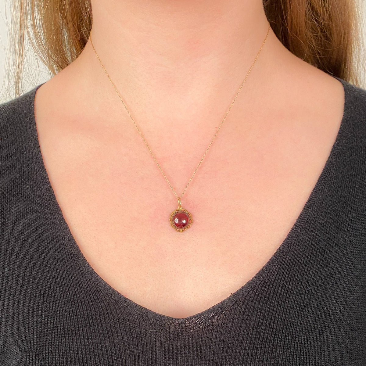 Antique Garnet Snake Charm of 18k Gold - Trademark Antiques