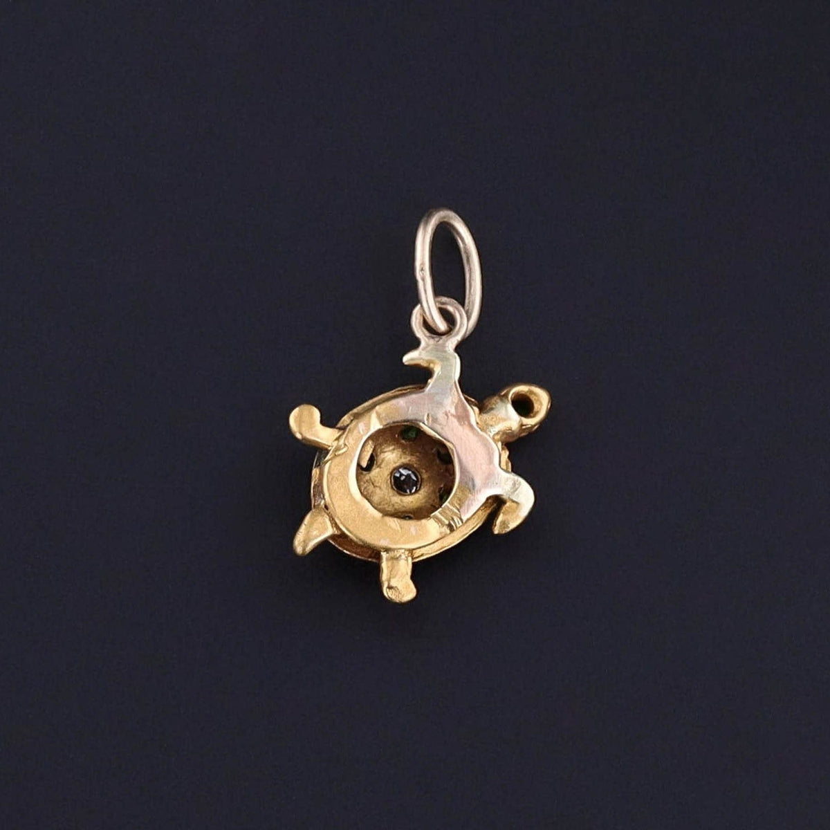 Antique Garnet Turtle Charm of 14k Gold - Trademark Antiques