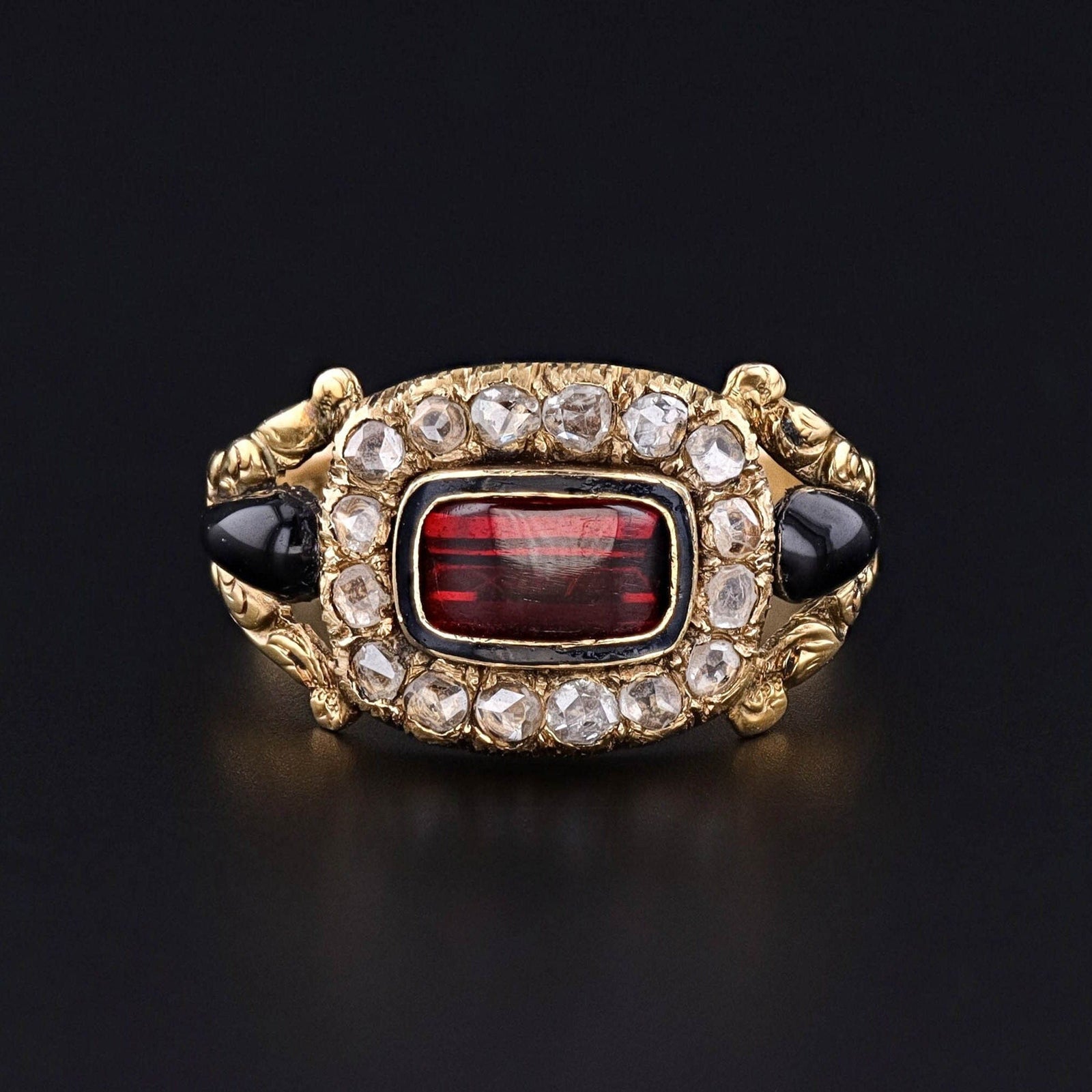 Antique Georgian Mourning Ring of 18k Gold - Trademark Antiques