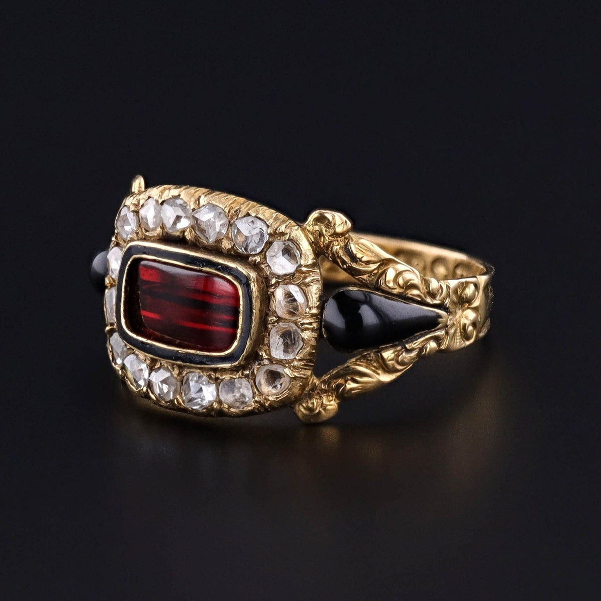 Antique Georgian Mourning Ring of 18k Gold - Trademark Antiques