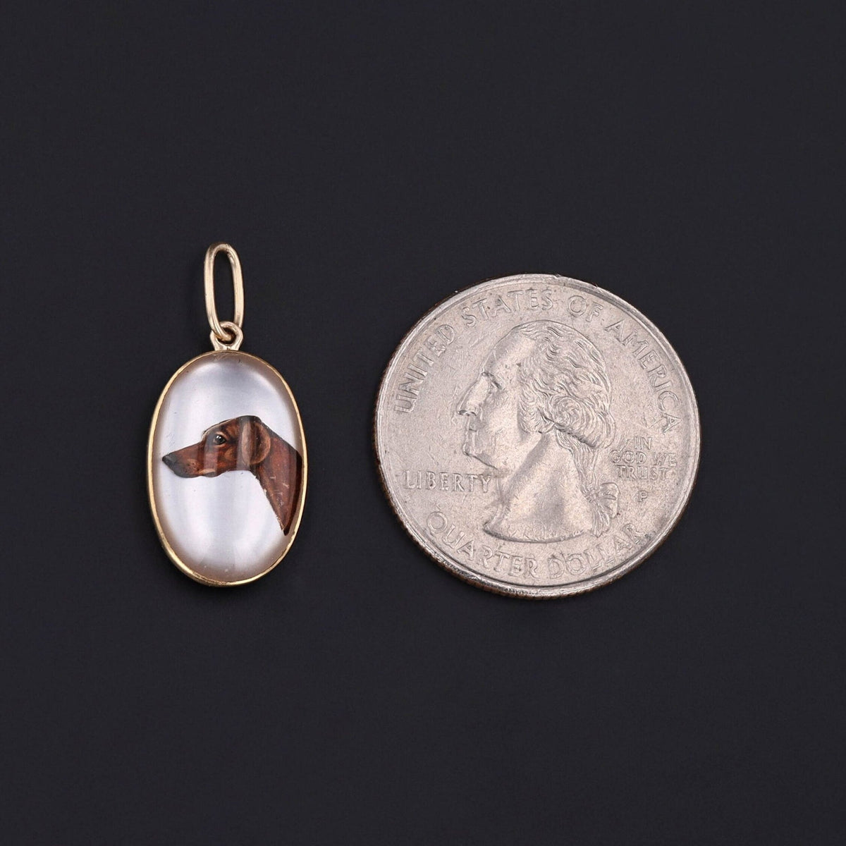 Antique German Short Haired Pointer Dog Conversion Charm of 18k Gold - Trademark Antiques