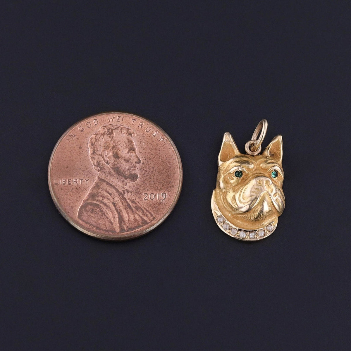 Antique Gold Filled Bulldog Charm - Trademark Antiques