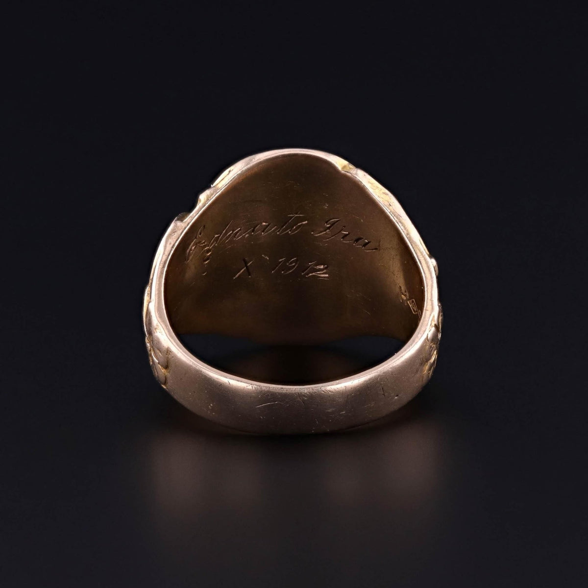 Antique Good Luck Signet Ring of 14k Gold - Trademark Antiques