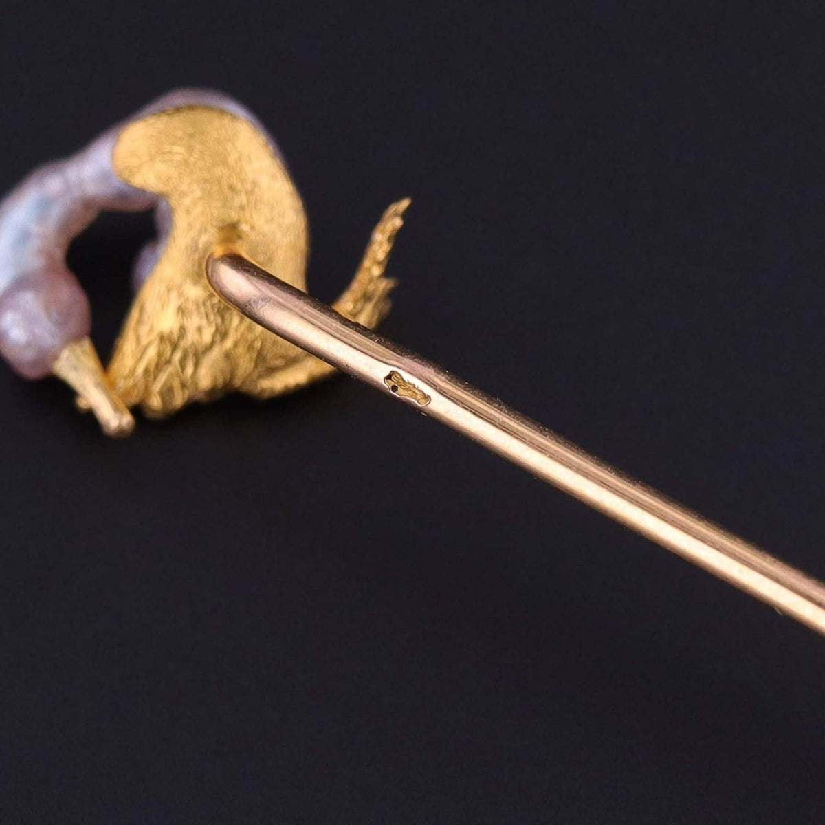 Antique Goose Stickpin of 18k Gold - Trademark Antiques