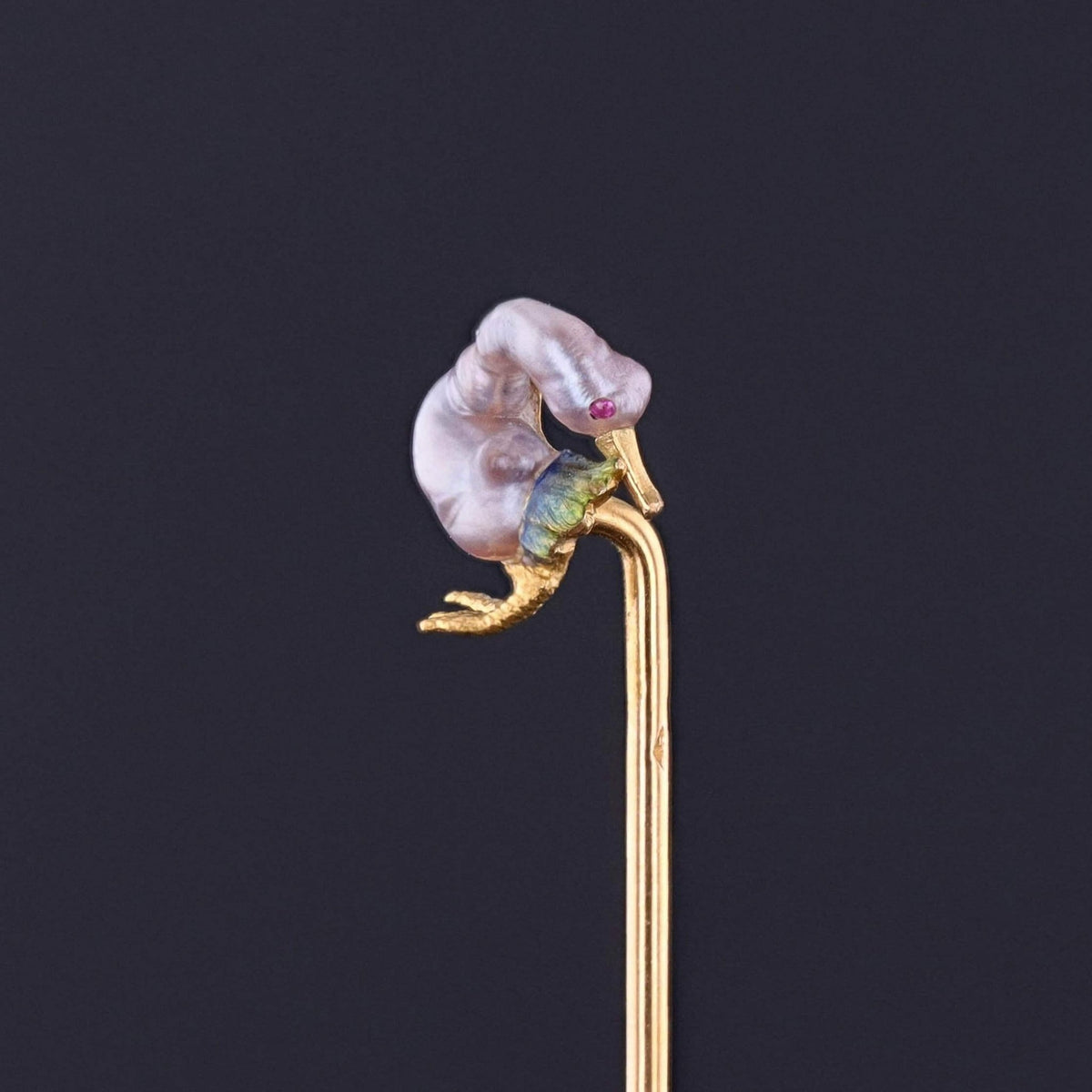 Antique Goose Stickpin of 18k Gold - Trademark Antiques