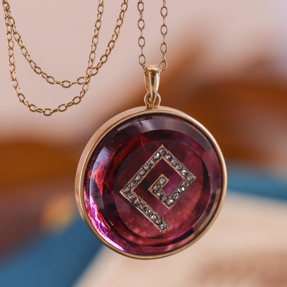 Antique Greek Key Pendant of 14k Gold - Trademark Antiques