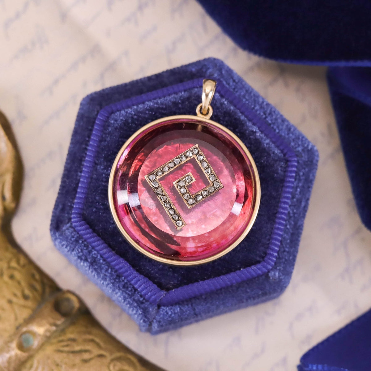 Antique Greek Key Pendant of 14k Gold - Trademark Antiques