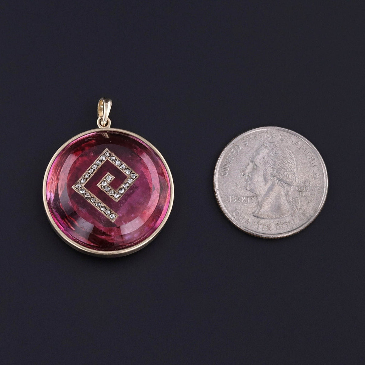 Antique Greek Key Pendant of 14k Gold - Trademark Antiques