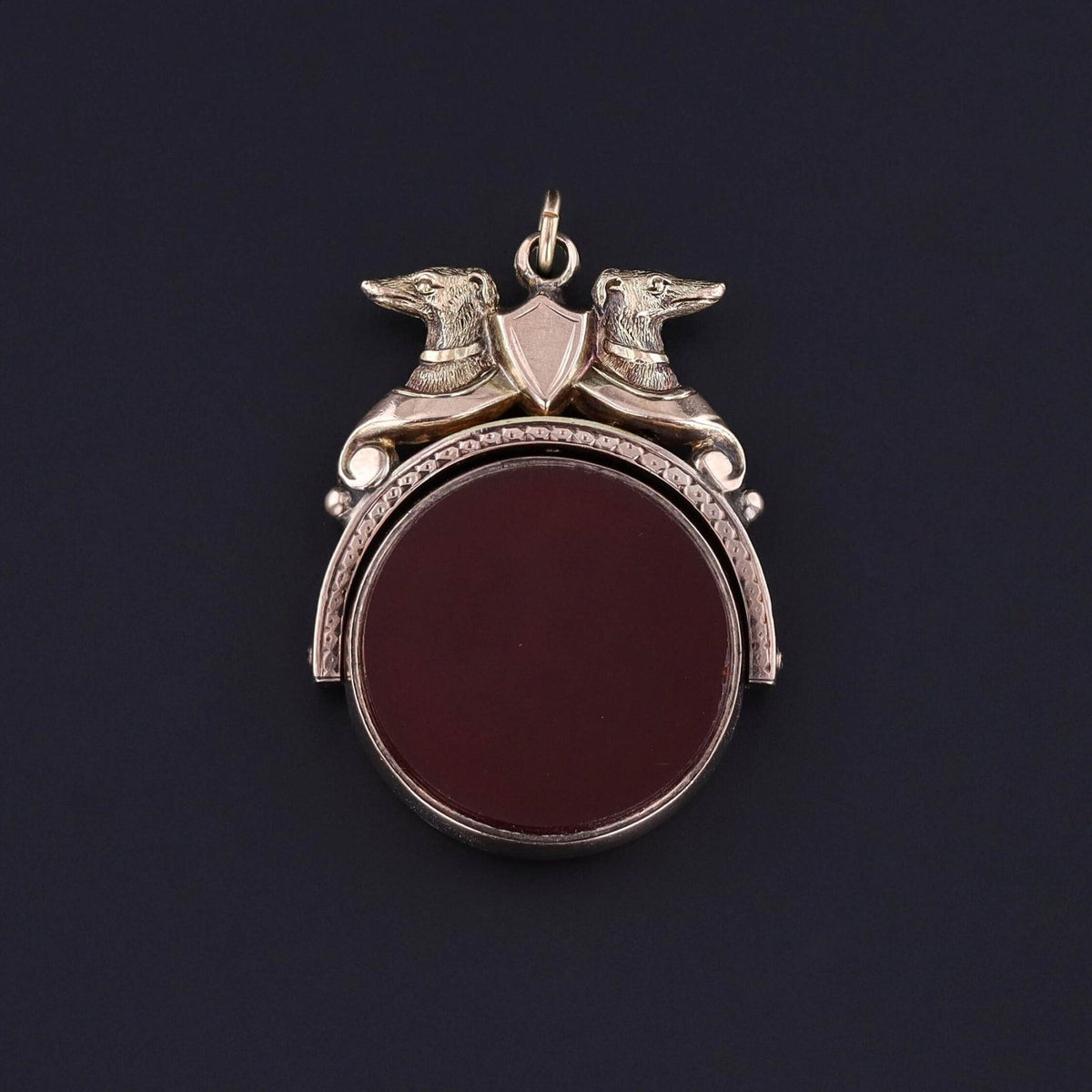 Antique Greyhound Dog Pendant of 10k Gold - Trademark Antiques