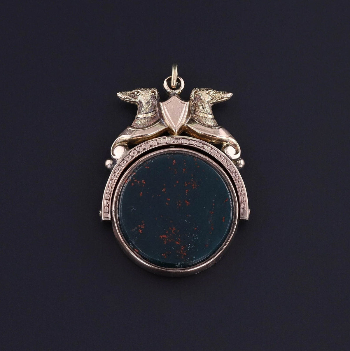 Antique Greyhound Dog Pendant of 10k Gold - Trademark Antiques