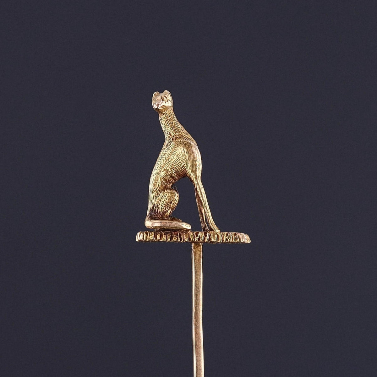 Antique Greyhound or Whippet Stickpin of 14k Gold - Trademark Antiques