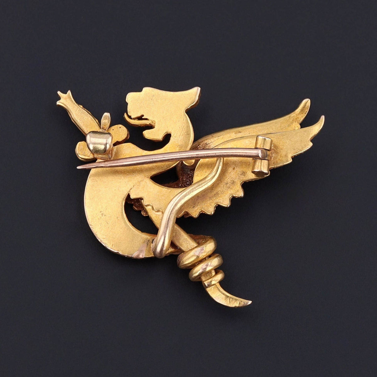 Antique Griffin Brooch of 14k Gold - Trademark Antiques