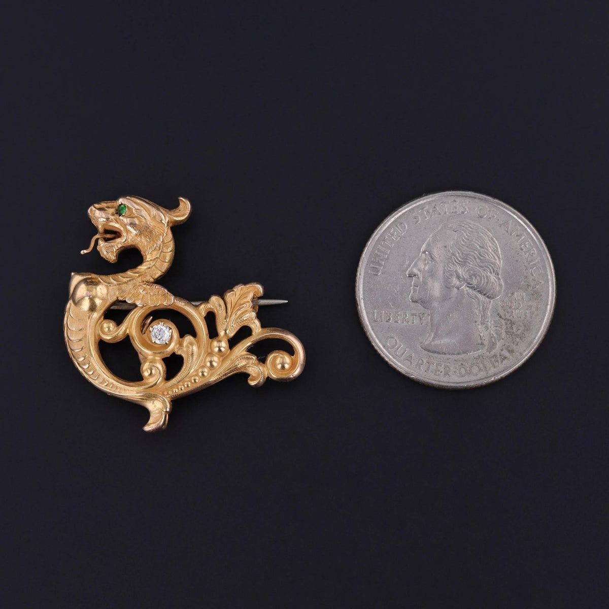 Antique Griffin Brooch of 14k Gold - Trademark Antiques