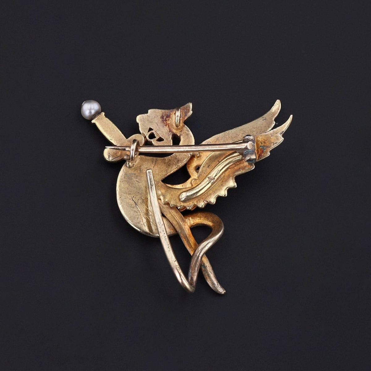Antique Griffin Brooch of 14k Gold - Trademark Antiques