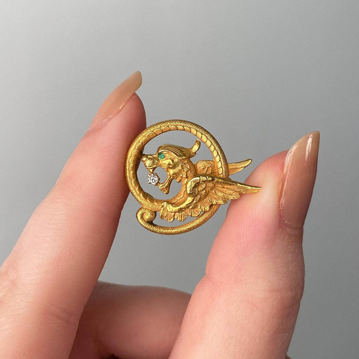 Antique Griffin Brooch of 14k Gold - Trademark Antiques