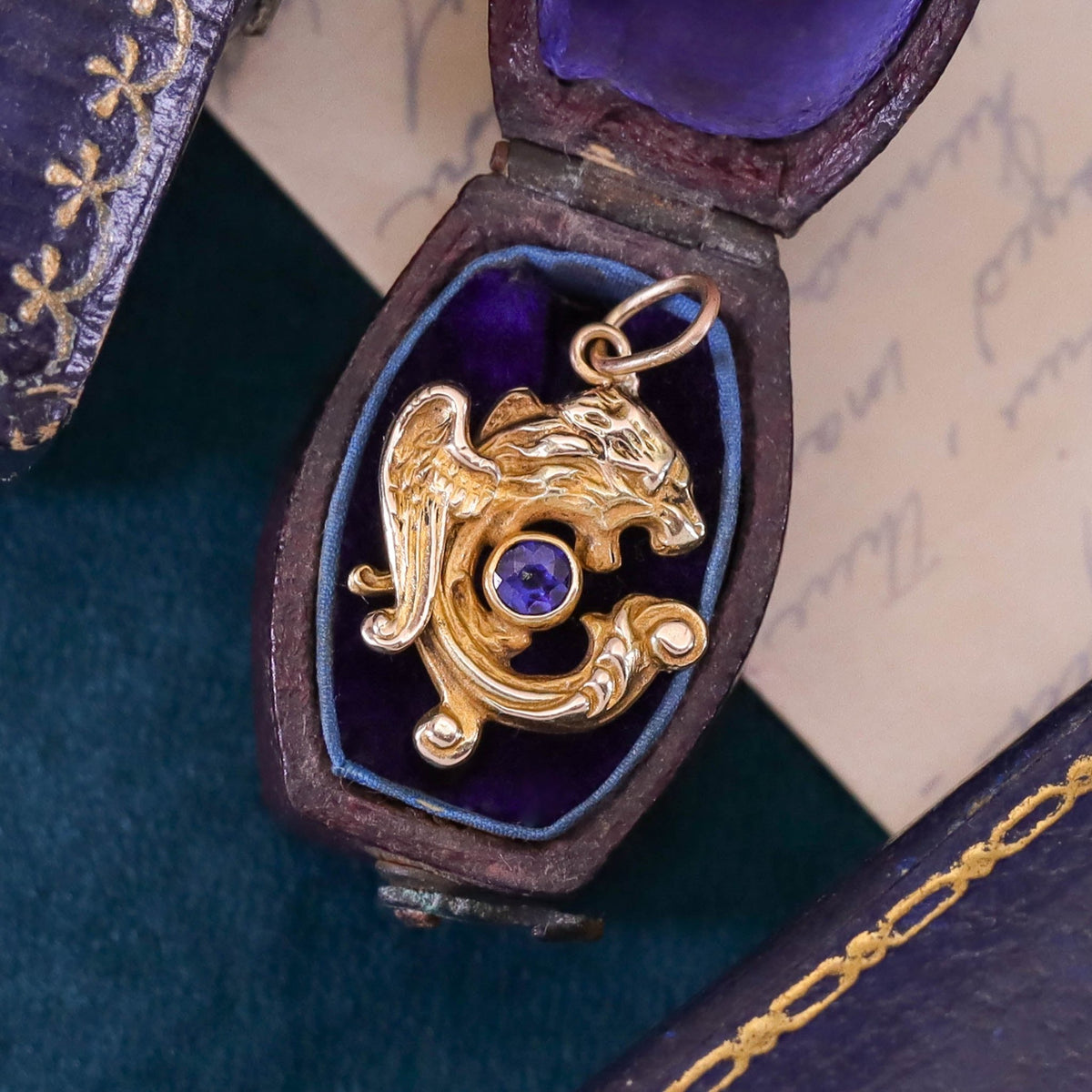 Antique Griffin Charm of 10k Gold - Trademark Antiques
