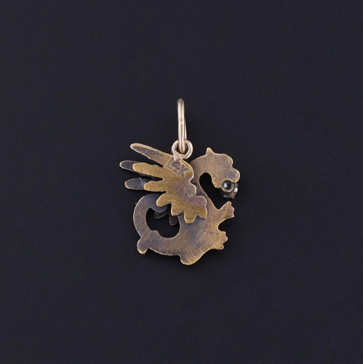 Antique Griffin Charm of 14k Gold - Trademark Antiques