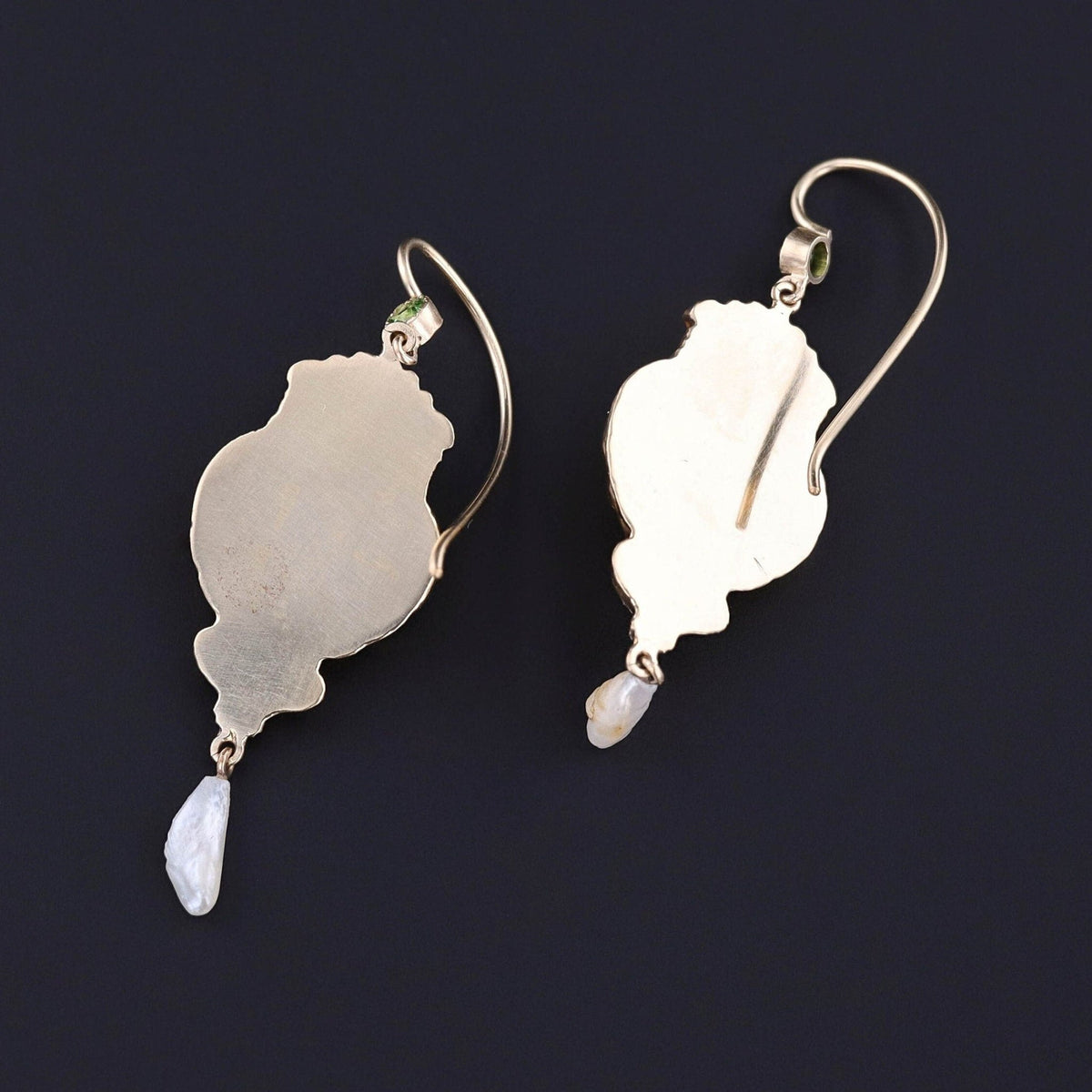 Antique Griffin Conversion Earrings of 14k Gold - Trademark Antiques