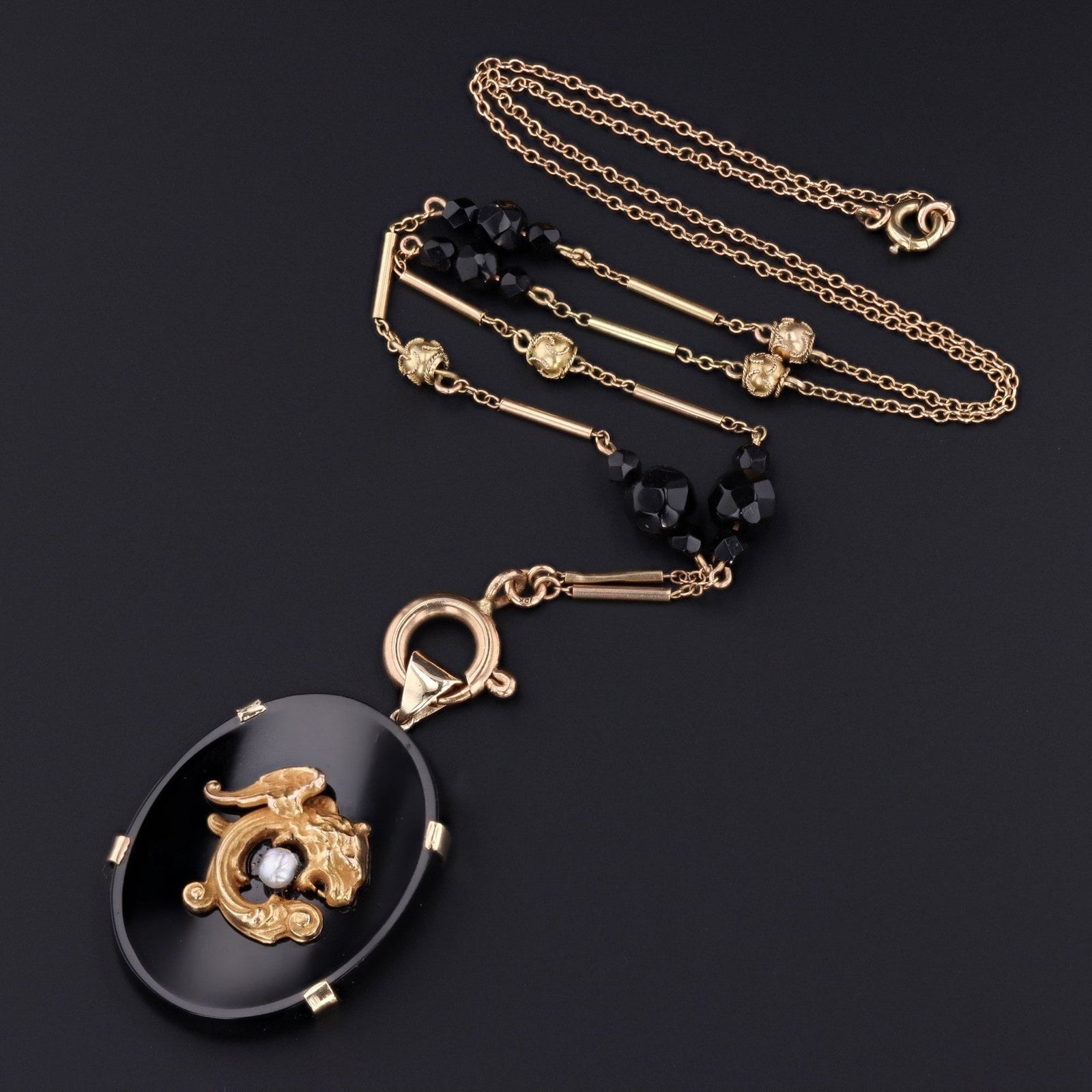 Antique Griffin Conversion Pendant of 14k Gold - Trademark Antiques