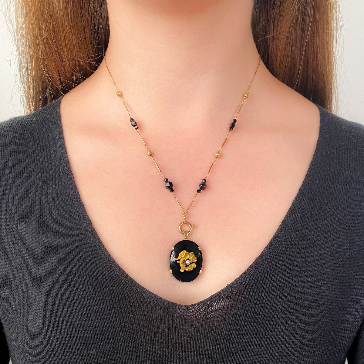 Antique Griffin Conversion Pendant of 14k Gold - Trademark Antiques