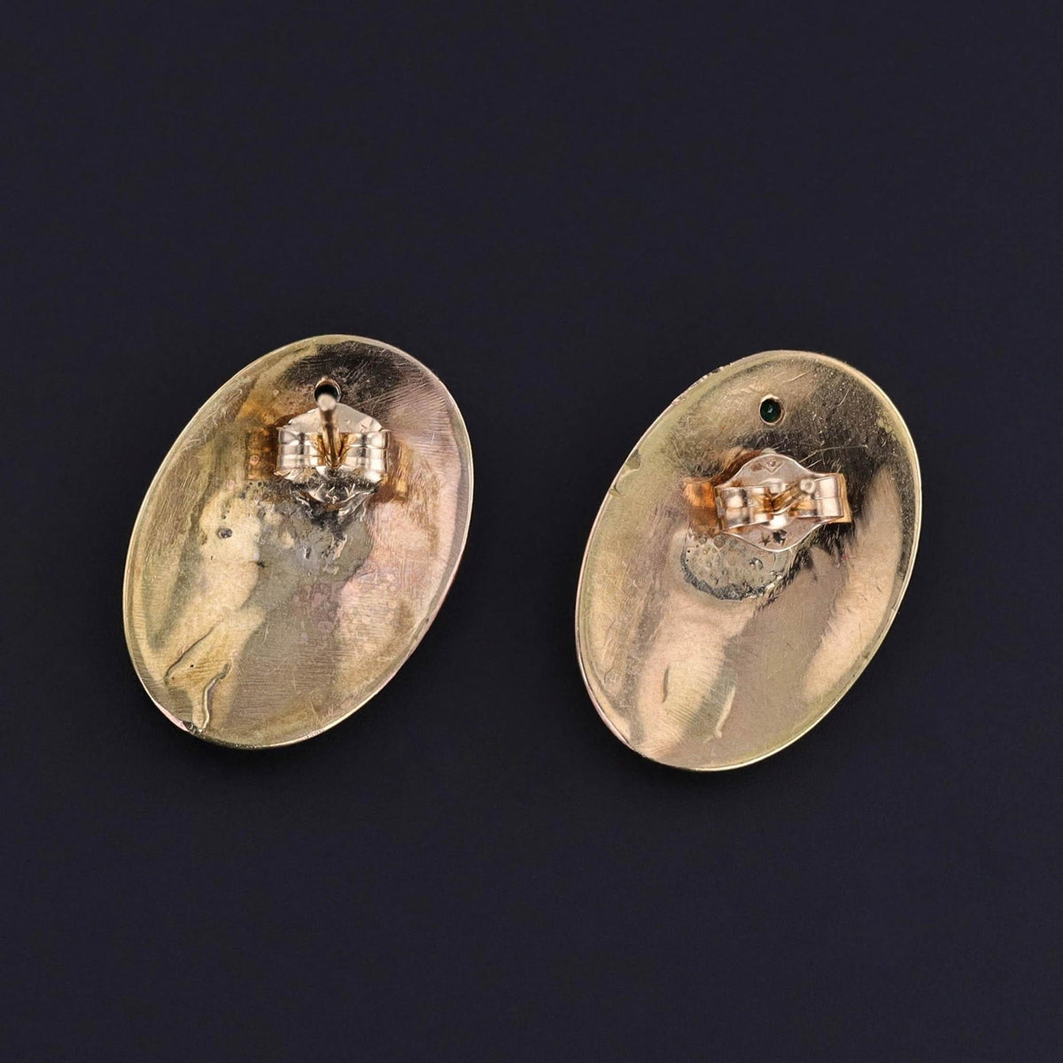 Antique Griffin Cufflink Earrings of 14k Gold - Trademark Antiques
