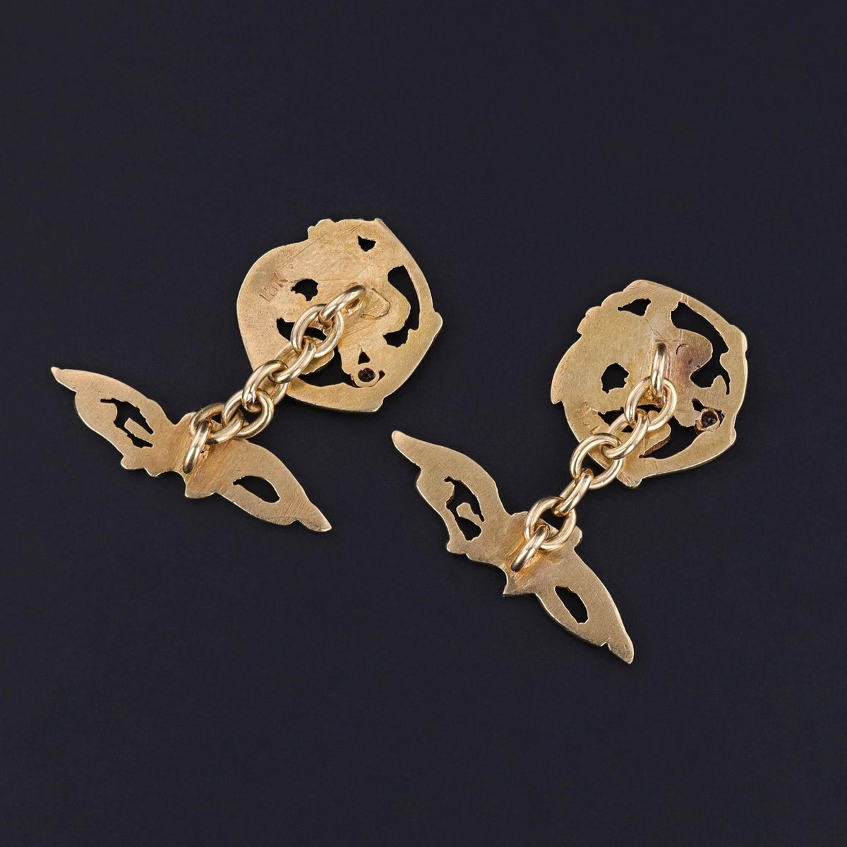 Antique Griffin Cufflinks of 18k Gold - Trademark Antiques