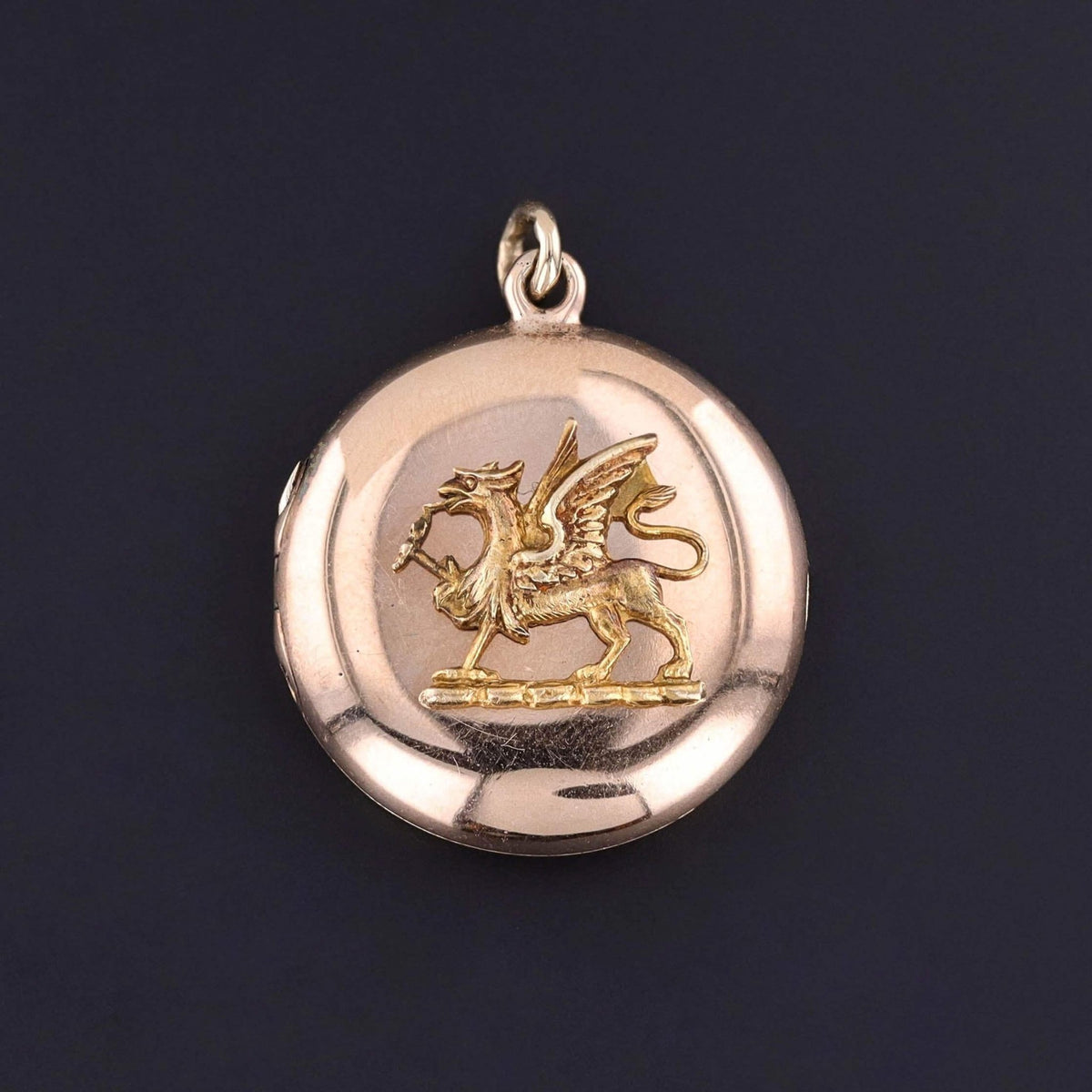 Antique Griffin Locket of 10k Gold - Trademark Antiques