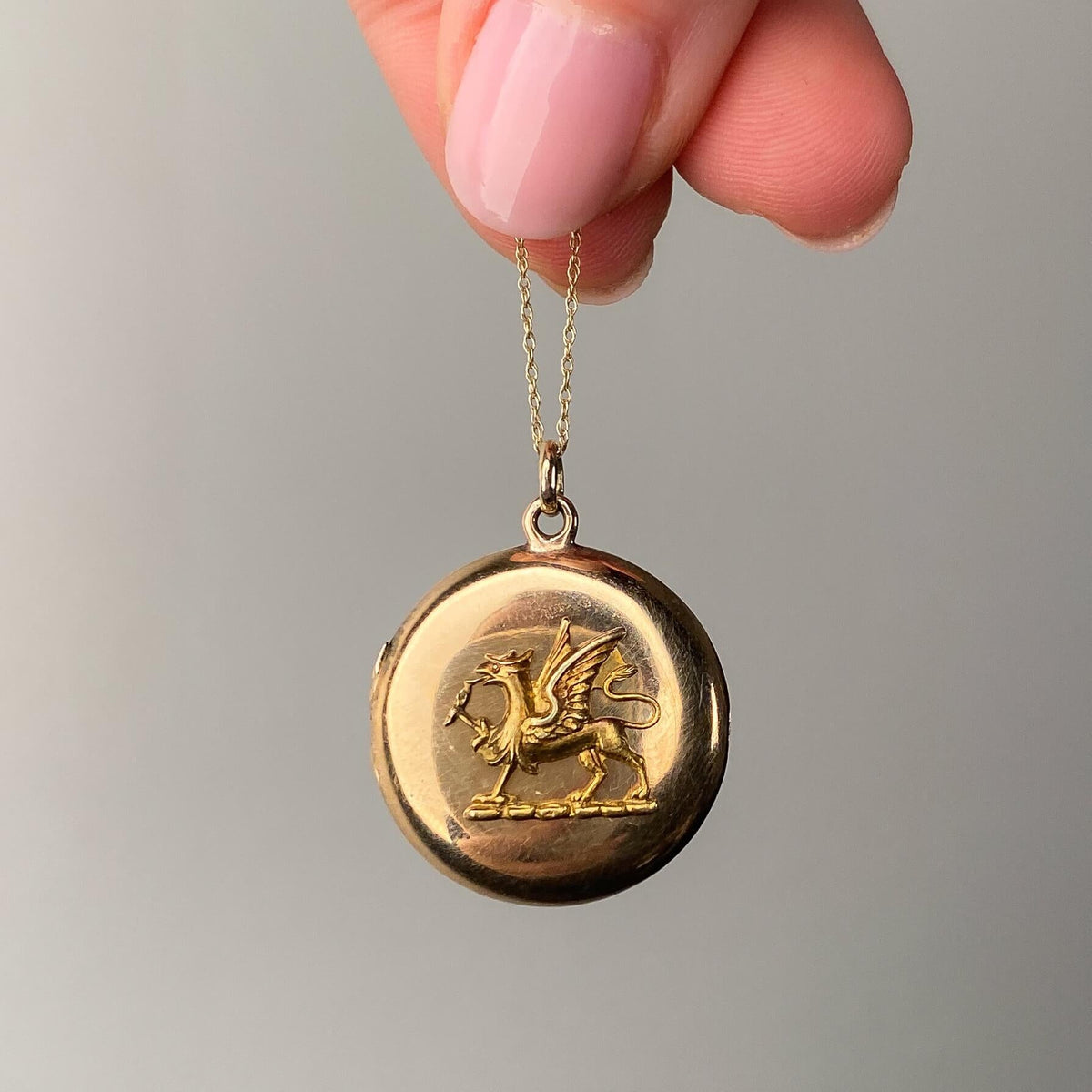 Antique Griffin Locket of 10k Gold - Trademark Antiques