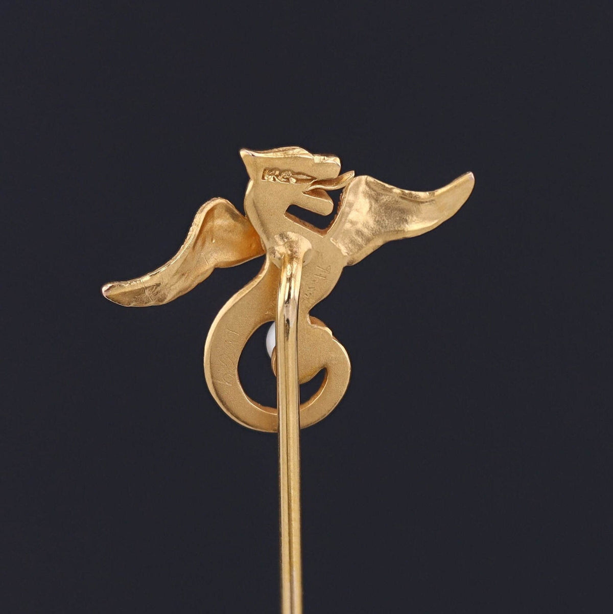Antique Griffin or Dragon Stickpin of 14k Gold - Trademark Antiques