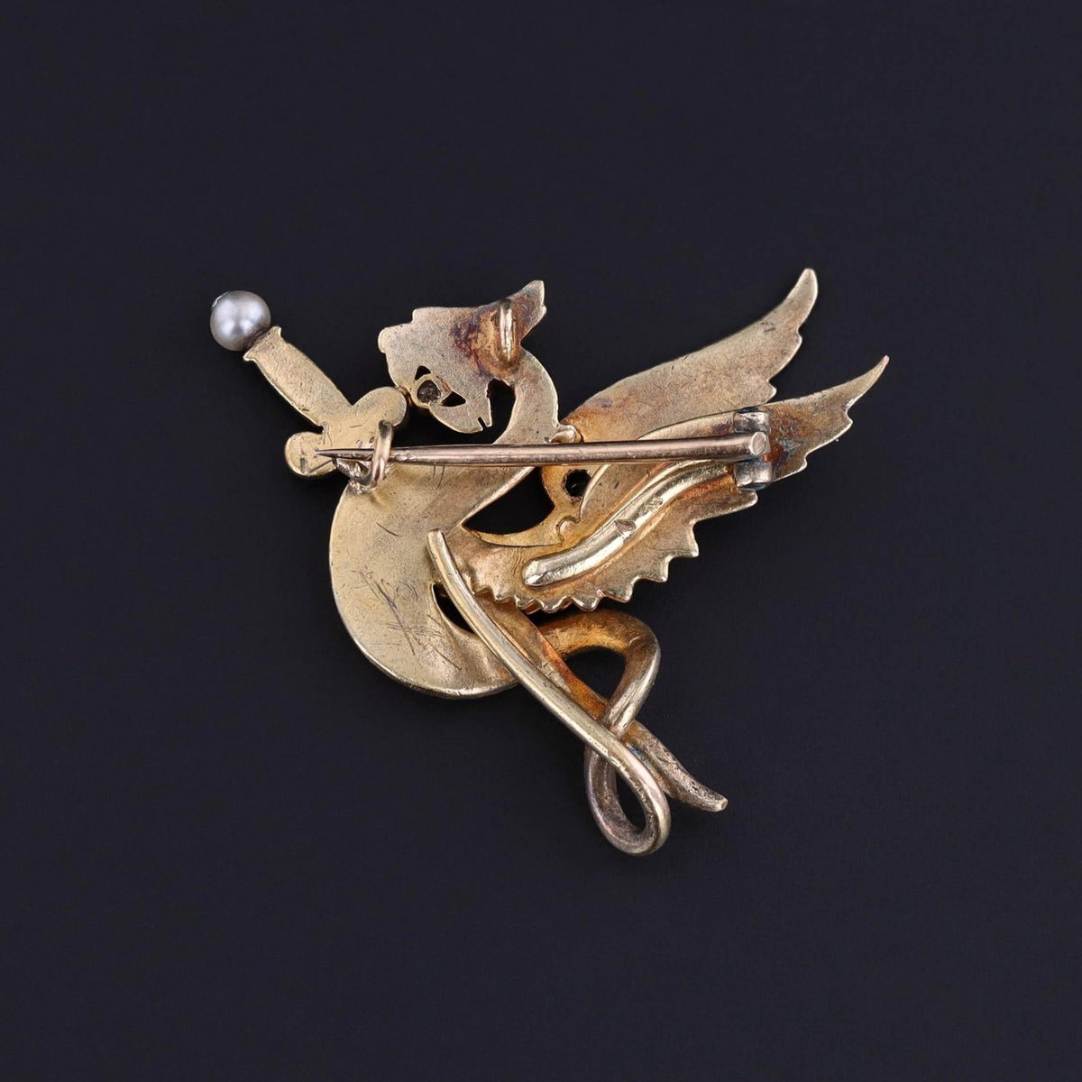 Antique Griffin Pin of 14k Gold - Trademark Antiques