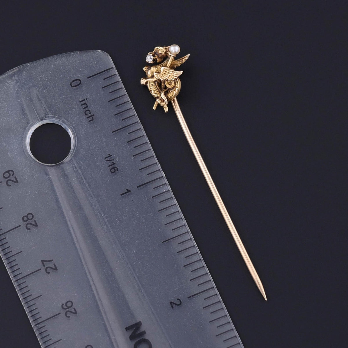 Antique Griffin Stickpin of 12ct Gold - Trademark Antiques