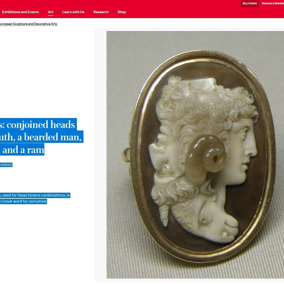 Antique Gryllos Cameo Ring of 18k Gold - Trademark Antiques