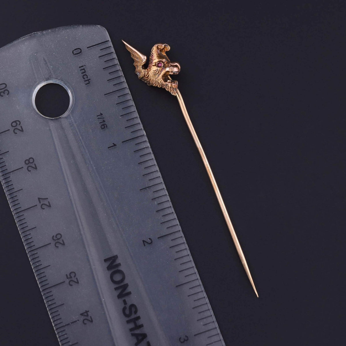 Antique Gryphon Head Stickpin of 14k Gold - Trademark Antiques