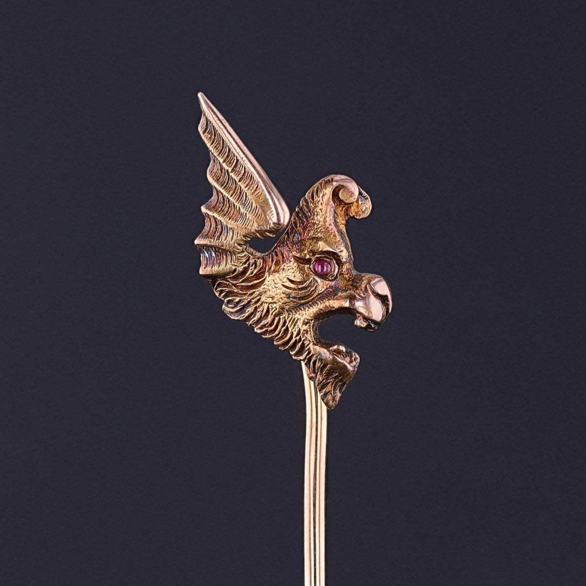 Antique Gryphon Head Stickpin of 14k Gold - Trademark Antiques
