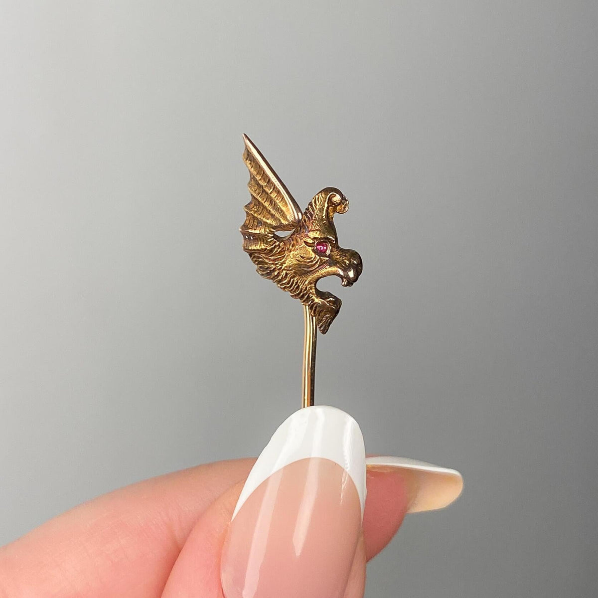 Antique Gryphon Head Stickpin of 14k Gold - Trademark Antiques